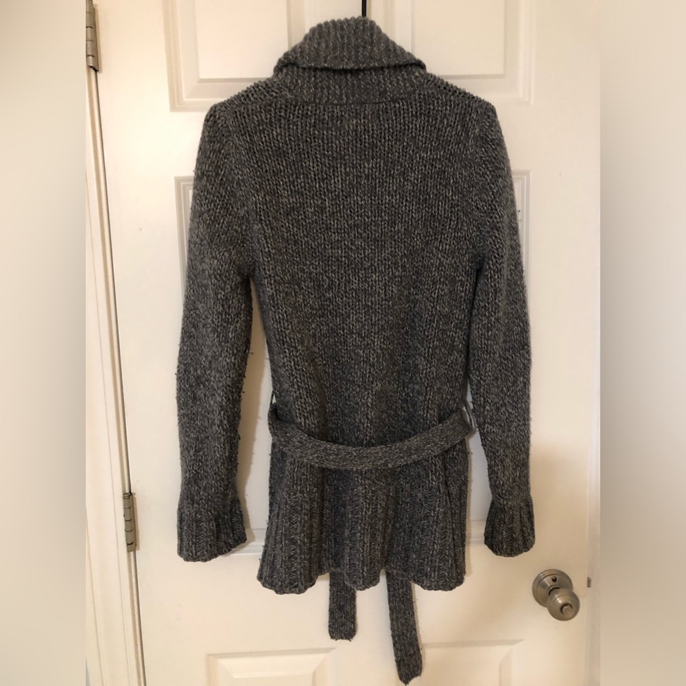 American Eagle Outfitters AEO Lambswool Button Down Belted Cardigan Sweater Sz M - Picture 9 of 10